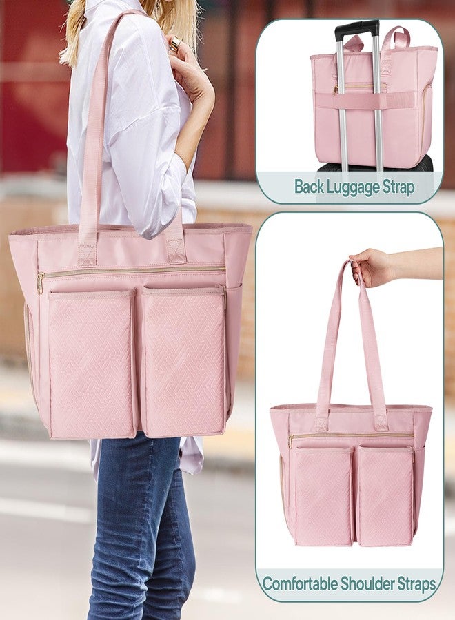 Fasrom Wearable Breast Pump Tote Bag Compatible with Medela Pump in Style and Accessories, Pumping Bag with 15.6” Laptop Sleeve for Work Moms to Carry Pump Parts, Pink (Patent Design, Empty Bag Only) - Image 5